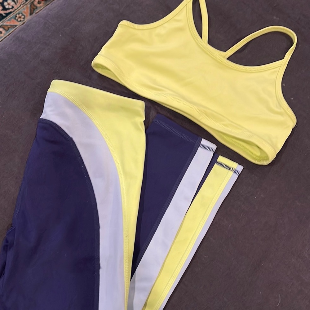 🦋Girls Fabletics matching navy outfit 7/8 💙